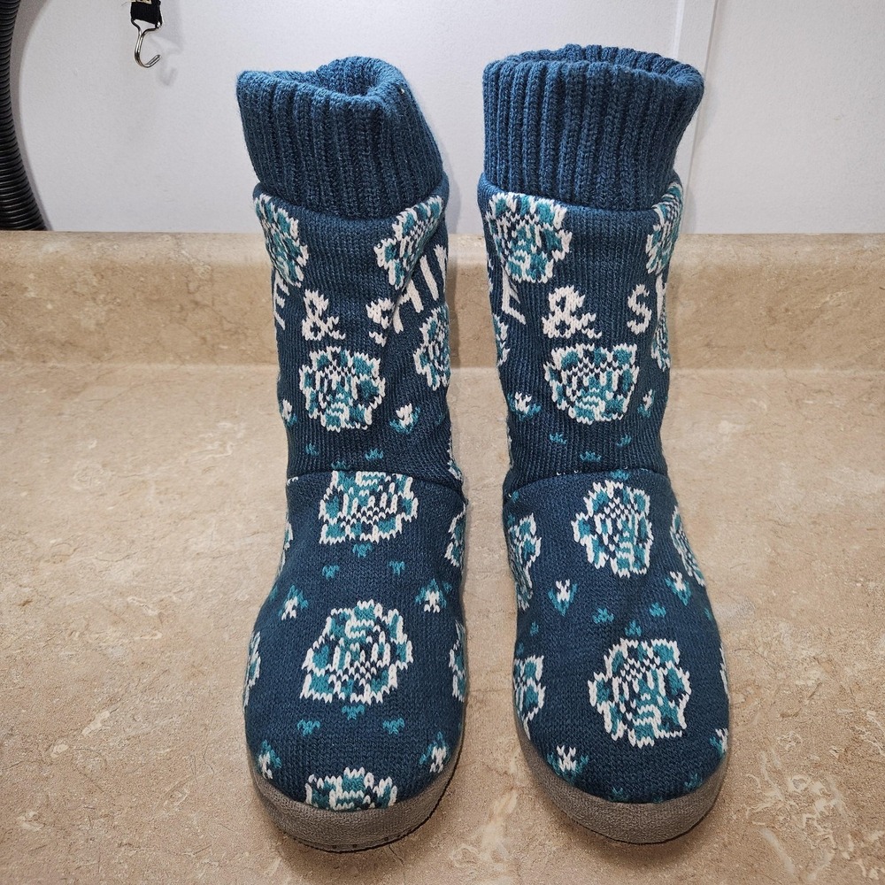 Life‎ Is Good Slipper Boots Womens Size Small 5-6 Knit Rise & Shine Cozy Indoor - Picture 2 of 9